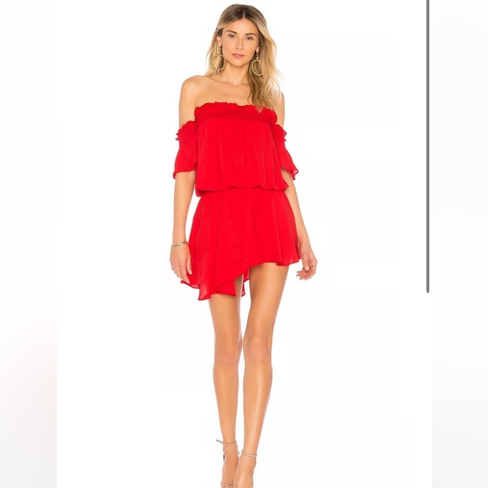 AMANDA UPRICHARD Ariella red ruffle dress size P